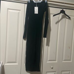 Zara Black Long Sleeve Dress